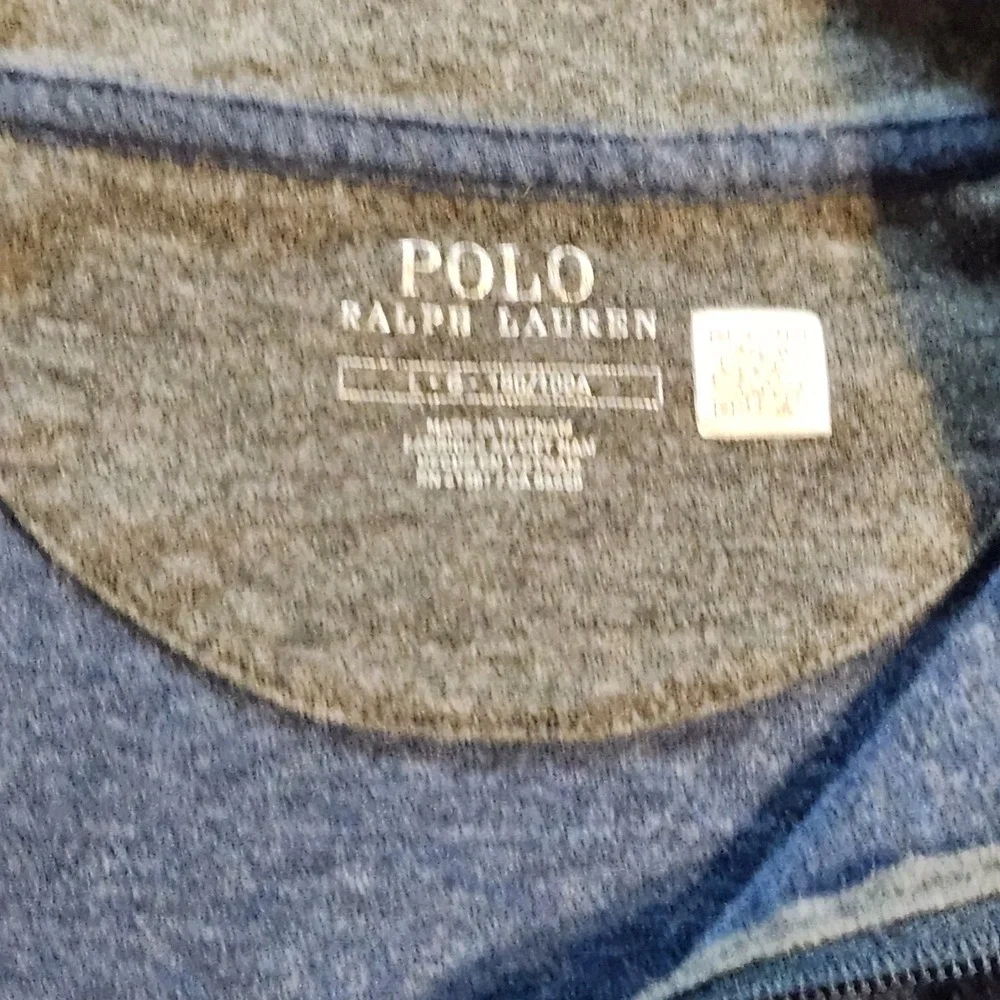 Polo Ralph Lauren Heather Blue Quarter Zip Pullover Size Large Red Pony Jersey